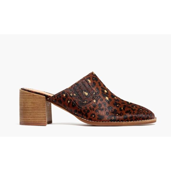 New Madewell The Carey Mule in Painted Leopard Calf Hair Women’s Slip On Shoes - Picture 14 of 14